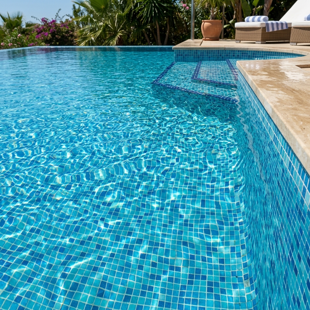 Piscina de gresite premium terminada